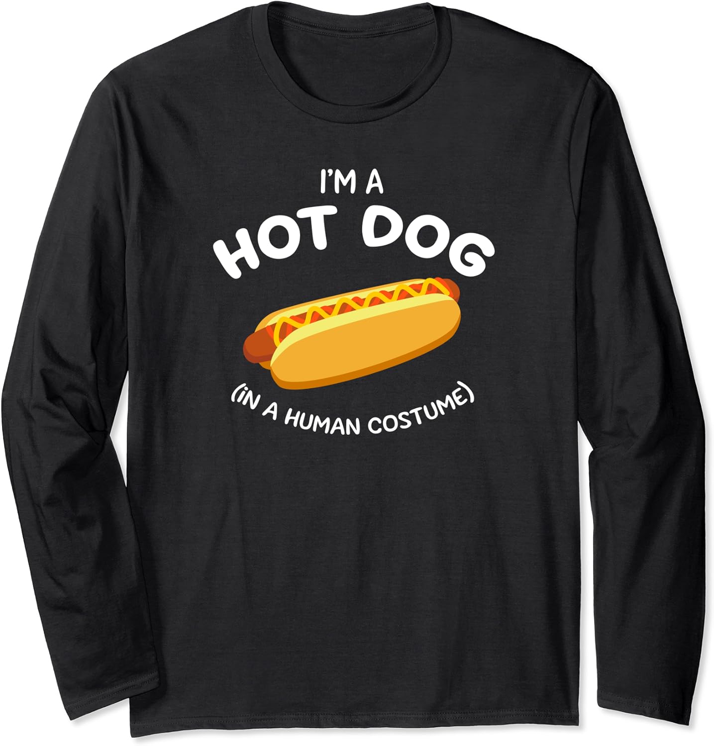 Hot Dog Costume Funny Halloween Graphic Long Sleeve TShirt Amazon.co